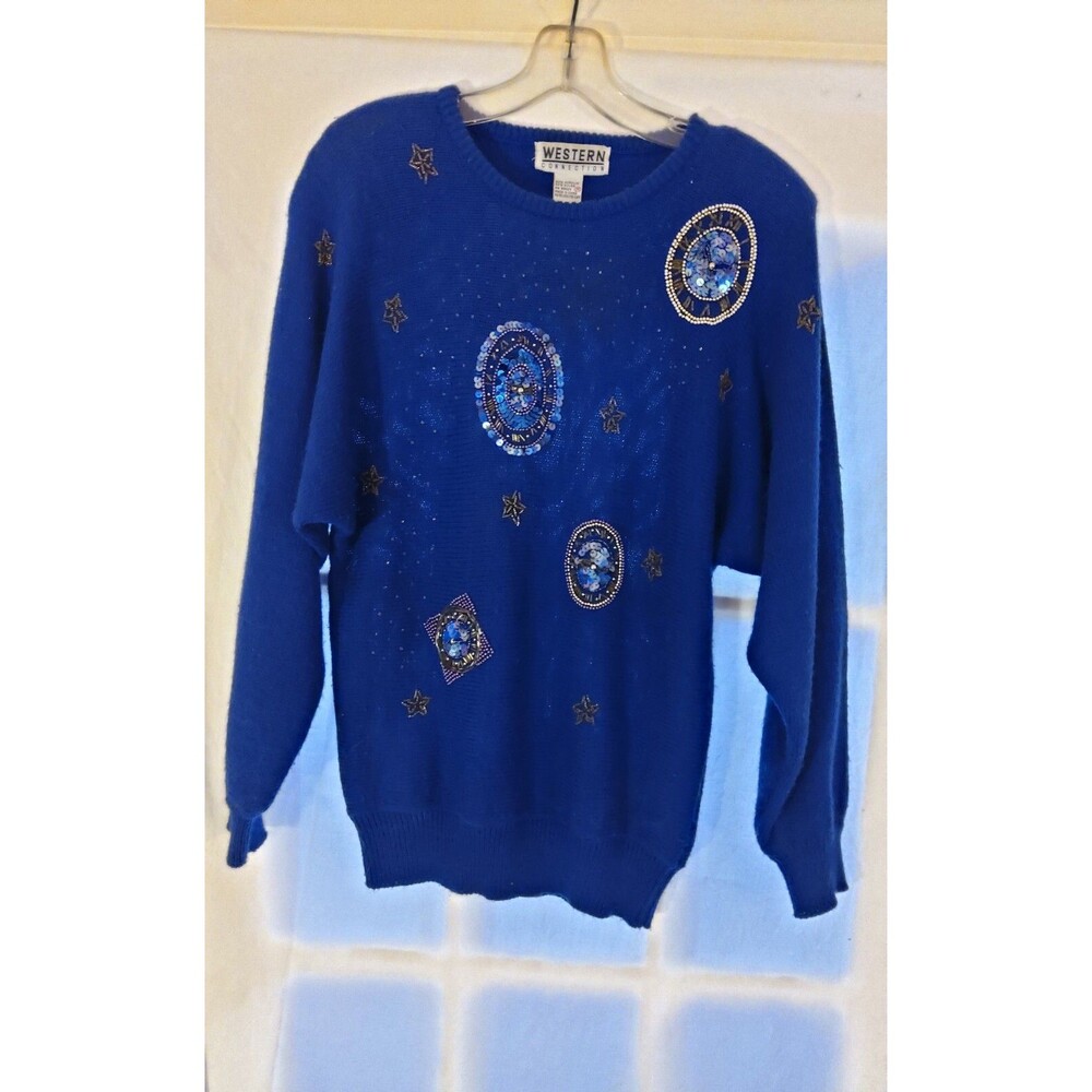 Western Connection Vintage Beaded circles & stars Sequences Small Pearls womens